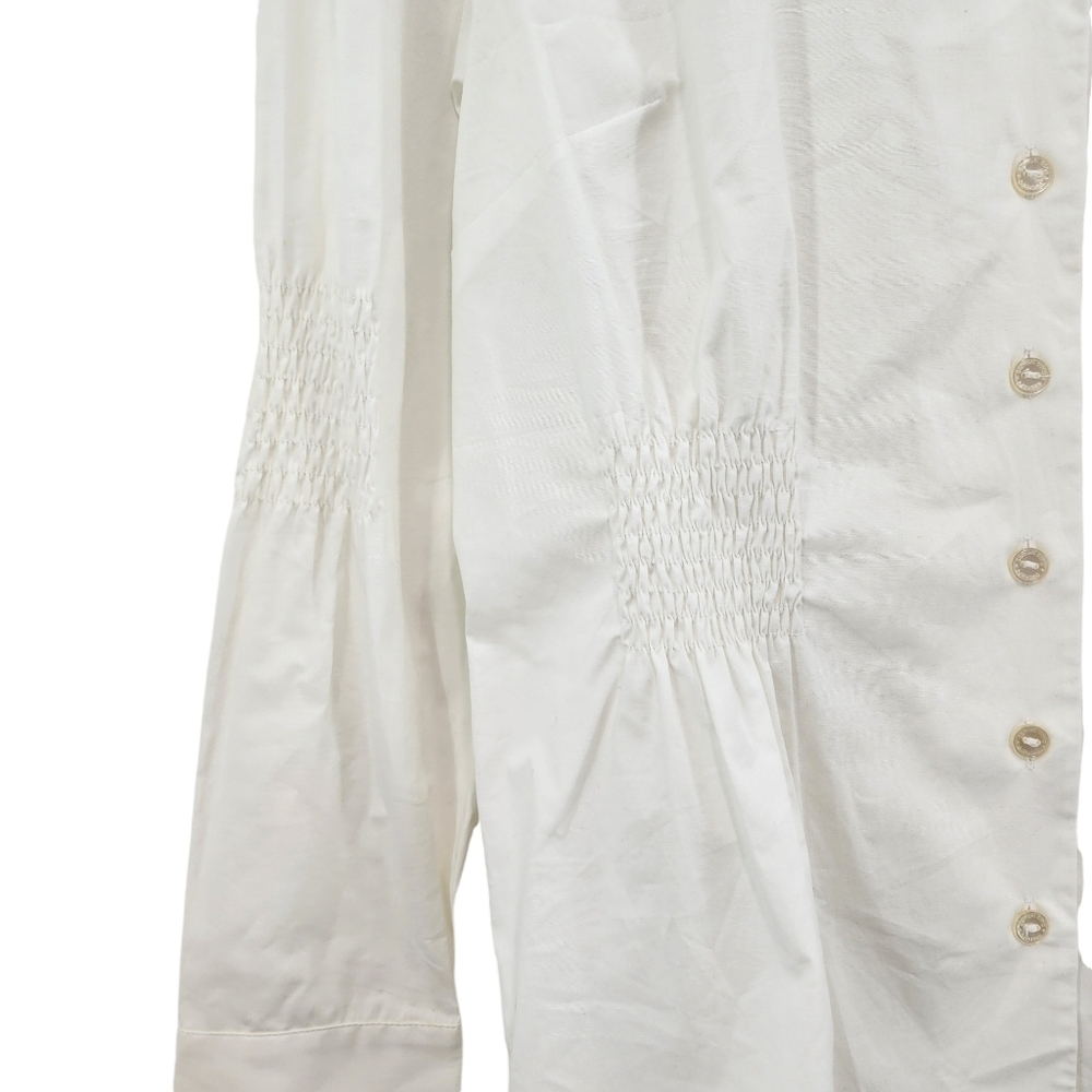 Samuel Dong Women's Cotton Stretch Smock Button Front Shirt - L - Picture 4 of 7